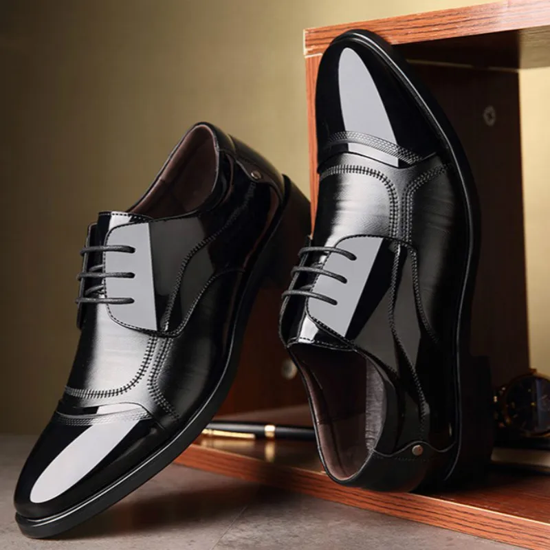 Luxury Business Oxford Leather Shoes Men Breathable Rubber Formal Dress Shoes Male Office Wedding Flats Footwear Mocassin Homme