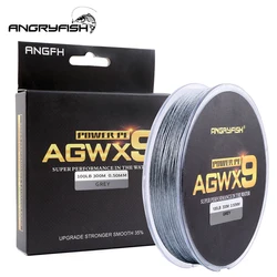 Angryfish 9 strands 300m/327YD Super PE Braided Fishing Line Strong Strength Line Thread Wear resistant