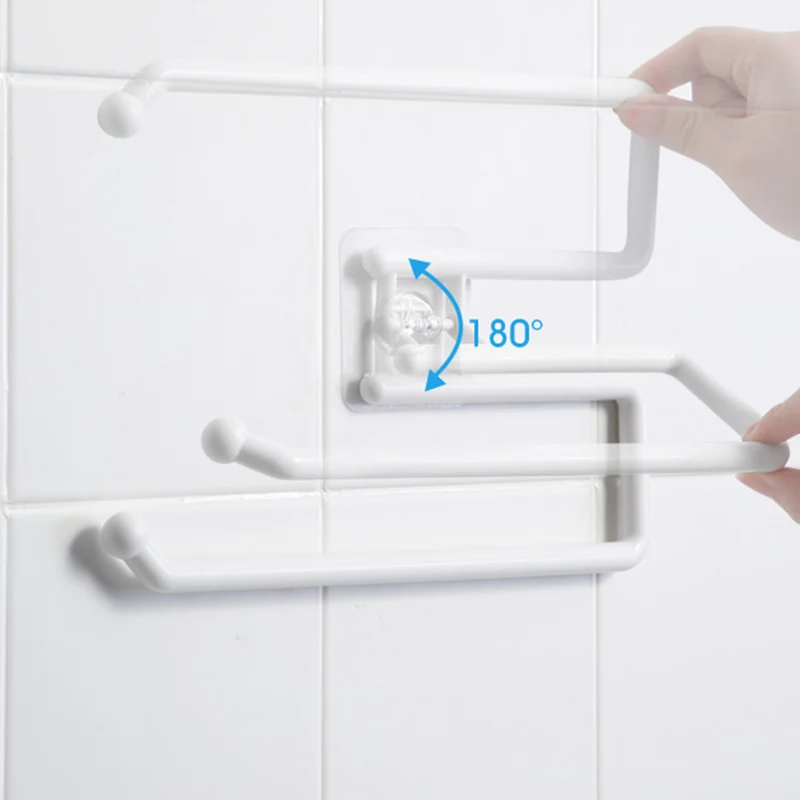 Kitchen Paper Holder Bathroom Storage Paper Towel Holder Toilet Roll Paper Holder No Hole Punch Toilet Accessories New