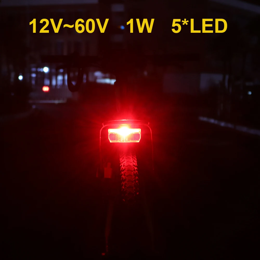 WEXPLORE Electric Bike Front and Ebike Rear Light Set Input 12V 24V 36V 48V 60V Built-in Speaker E-Bike Headlight And Tail Light