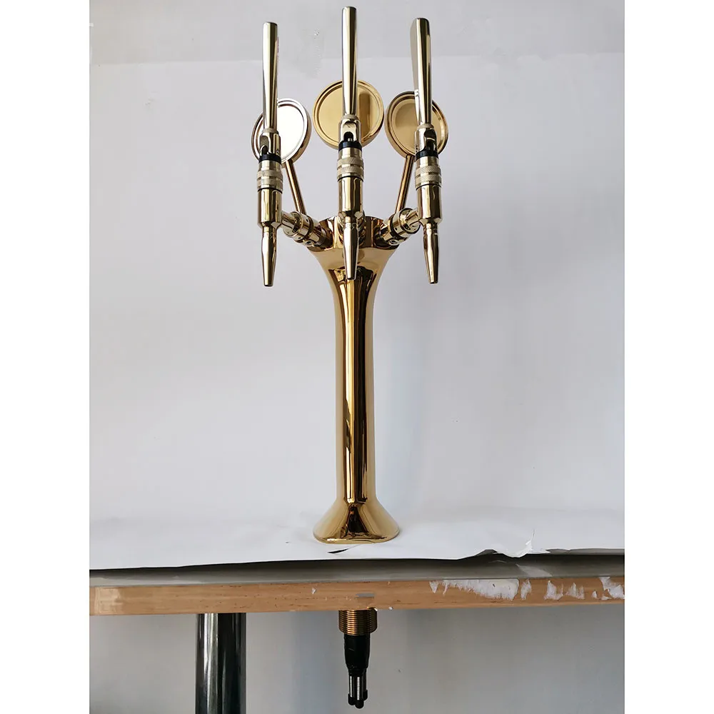 Cobra Shape Stout Beer Tap Tower with 3 Elongated Medallions