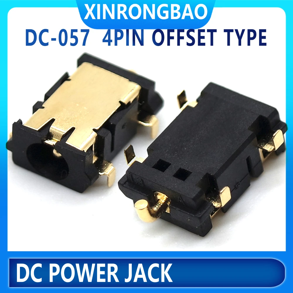 

good quality 4pin offset type laptop Smd Plate Plating Dc Power Jack DC-057 with gold flash 1.30 pin core