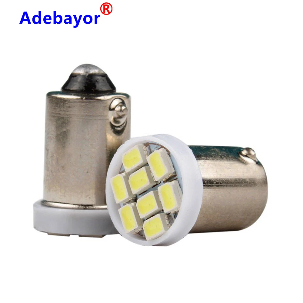 100 قطعة BA9S 8 smd T11 T10 T4W 1206 3020 8smd Led سيارة الداخلية الأبيض الجانب الذيل لمبات الإضاءة LED السيارات وقوف السيارات مصباح DC 12V #1