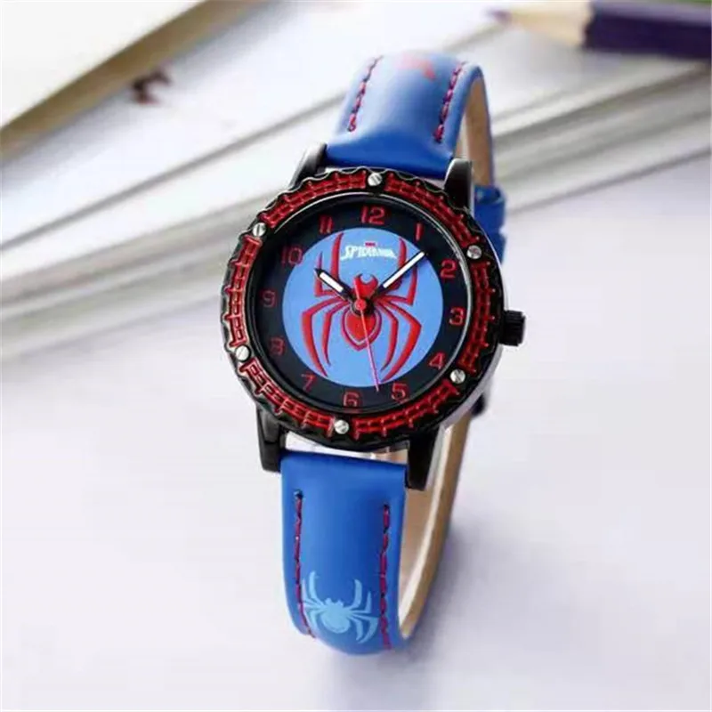 Children Cartoon Watch Boy Primary School Student Clock Spiderman Quartz Watch Luminous Pointer Boy\'s WristWatch