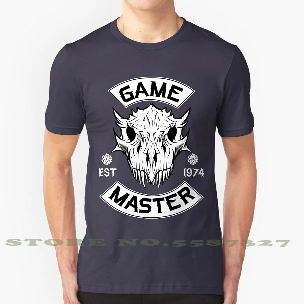 Game Master D&D 100% Pure Cotton T-Shirt Pathfinder D20 Rpg Dnd Dragon Black Geek Reaper Skull Bones D4 Percentile Role Playing