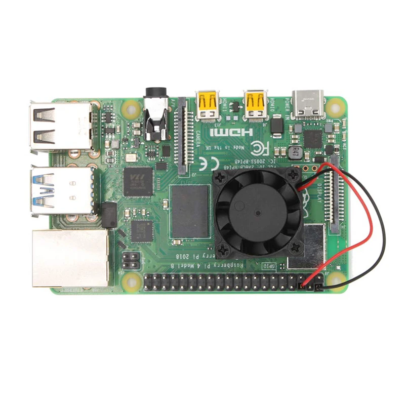 Raspberry Pi 4 Model B CPU Single Cooling Fan with RAM LAN USB Chip Heatsinks Set