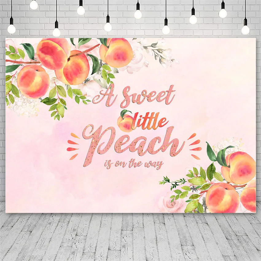 Avezano Photography Backdrop Baby Shower Sweet Little Peach Decor Pink Banner Background Photo Studio Photocall Photozone