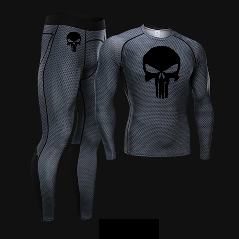 Men Thermal underwear winter Long johns Set MMA rashgard male Tactics T-shirt Fitness leggings Compression Tights Brand Clothing