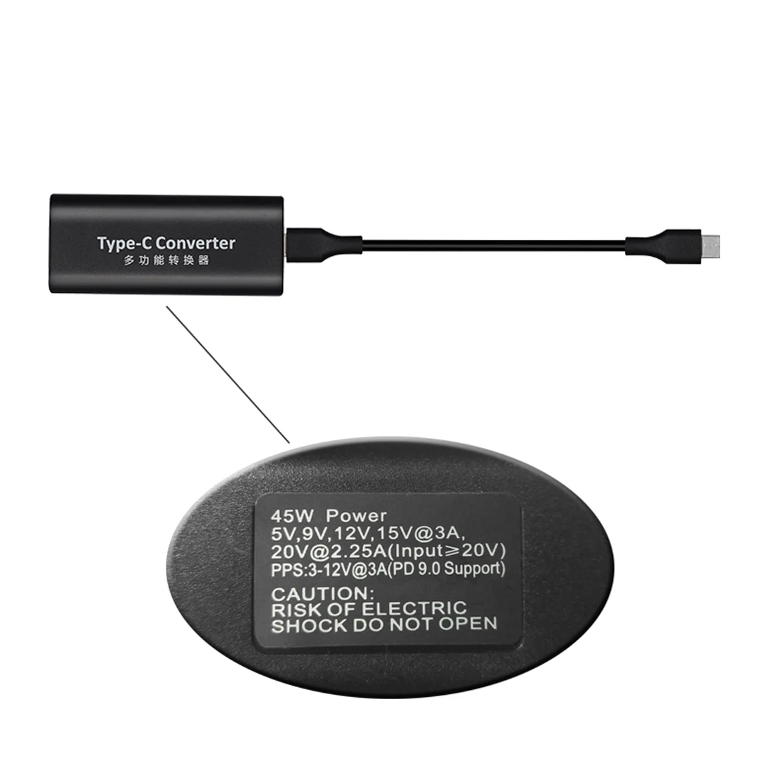 Jorindo dc4.8 * 1.7mm jack fêmea para tipo-c macho plugue conector de alimentação dc conector adaptador de carregador, 20v/45w