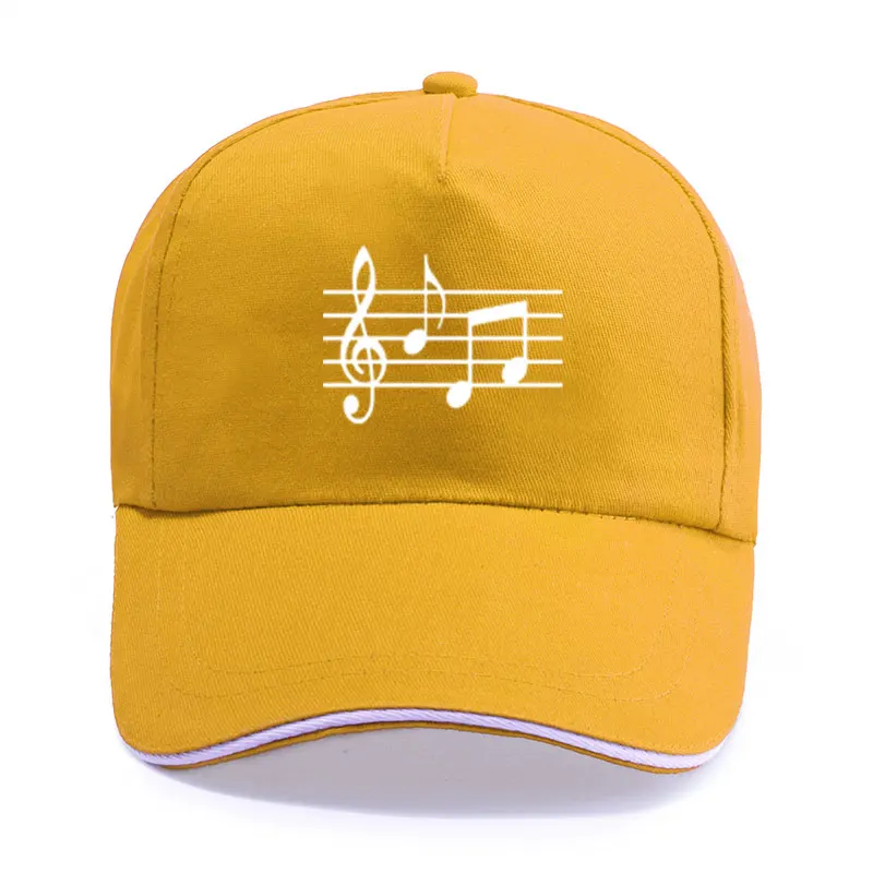 New Fashion Funny Music Note Print Baseball Cap Unisex Women Men Casual Cotton Hat Snapback Hats Trucker Caps Sun-Hats