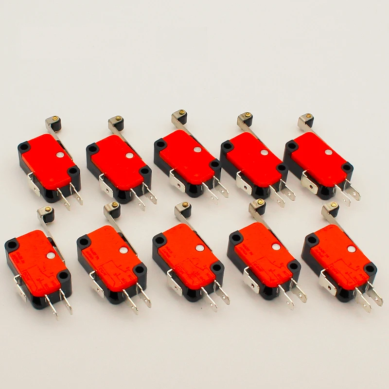 IMC Hot 10 Pcs Micro Limit Switch Long Hinge Roller Lever Arm Snap Action LOT