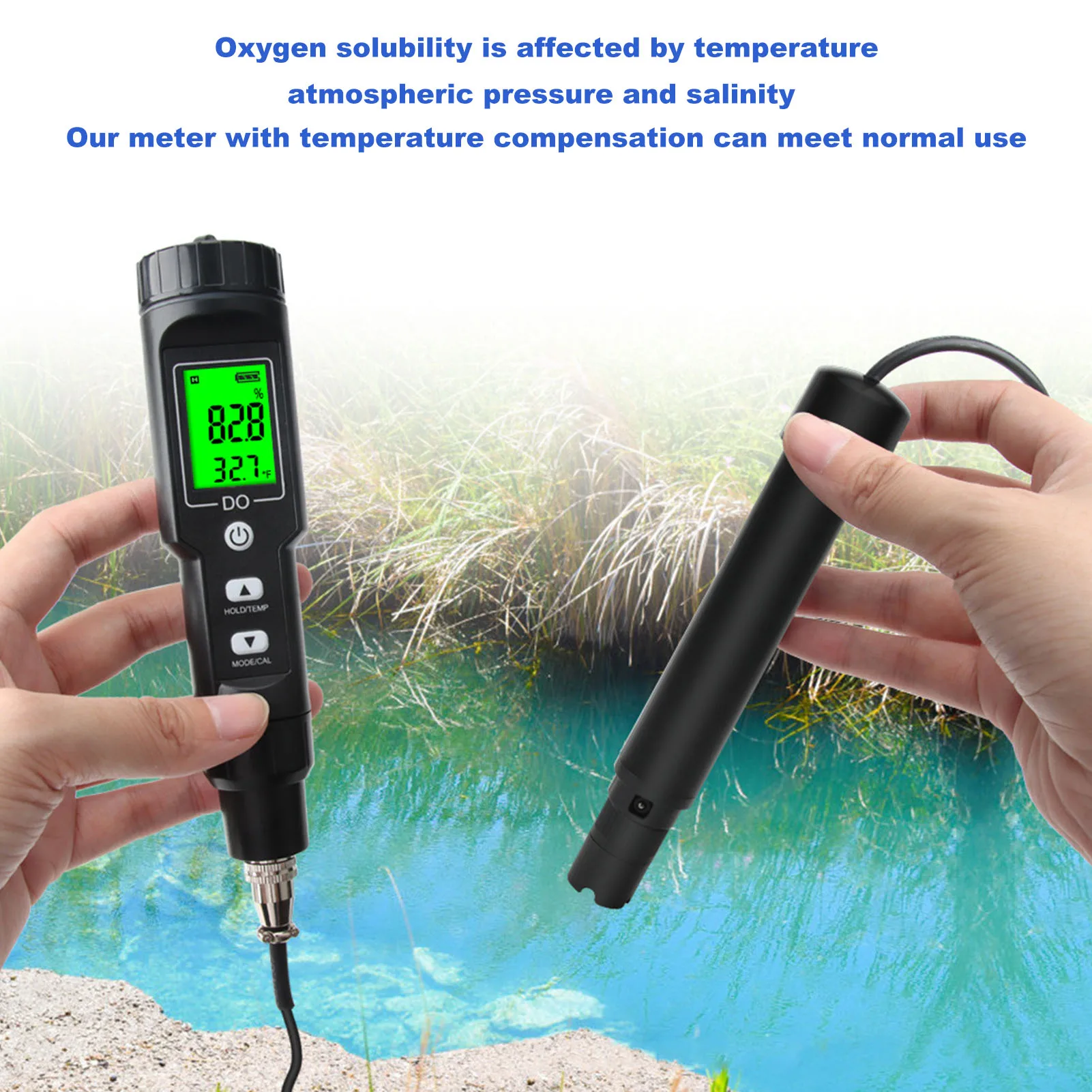 

Digital Dissolved Oxygen Meter 0.0-40.0 Mg/L Waterproof ATC 0.0-300.0% DO Tester DO9100 Water Quality Oxygen Detector