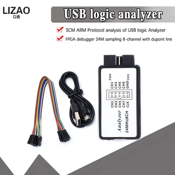 Usb Logic Analyzer 24Mhz 8 Kanaals 24M/Seconden Logic Analyzer Debugger Voor Arm Fpga Logic Analyzer Logic 24M 8CH