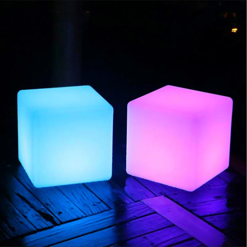 Outdoor Waterproof USB Charging Rechargeable Color Changing LED Cube Seating Garden Lights Landscape Lamp with Remote for Party