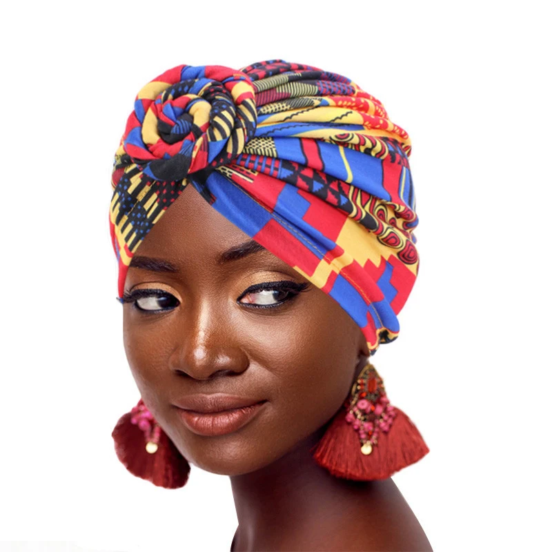 Damski turban do krawata czapka w stylu bohemy bawełniany top węzeł turban afrykański twist headwrap damskie akcesoria do włosów indyjska czapka chemo czapka