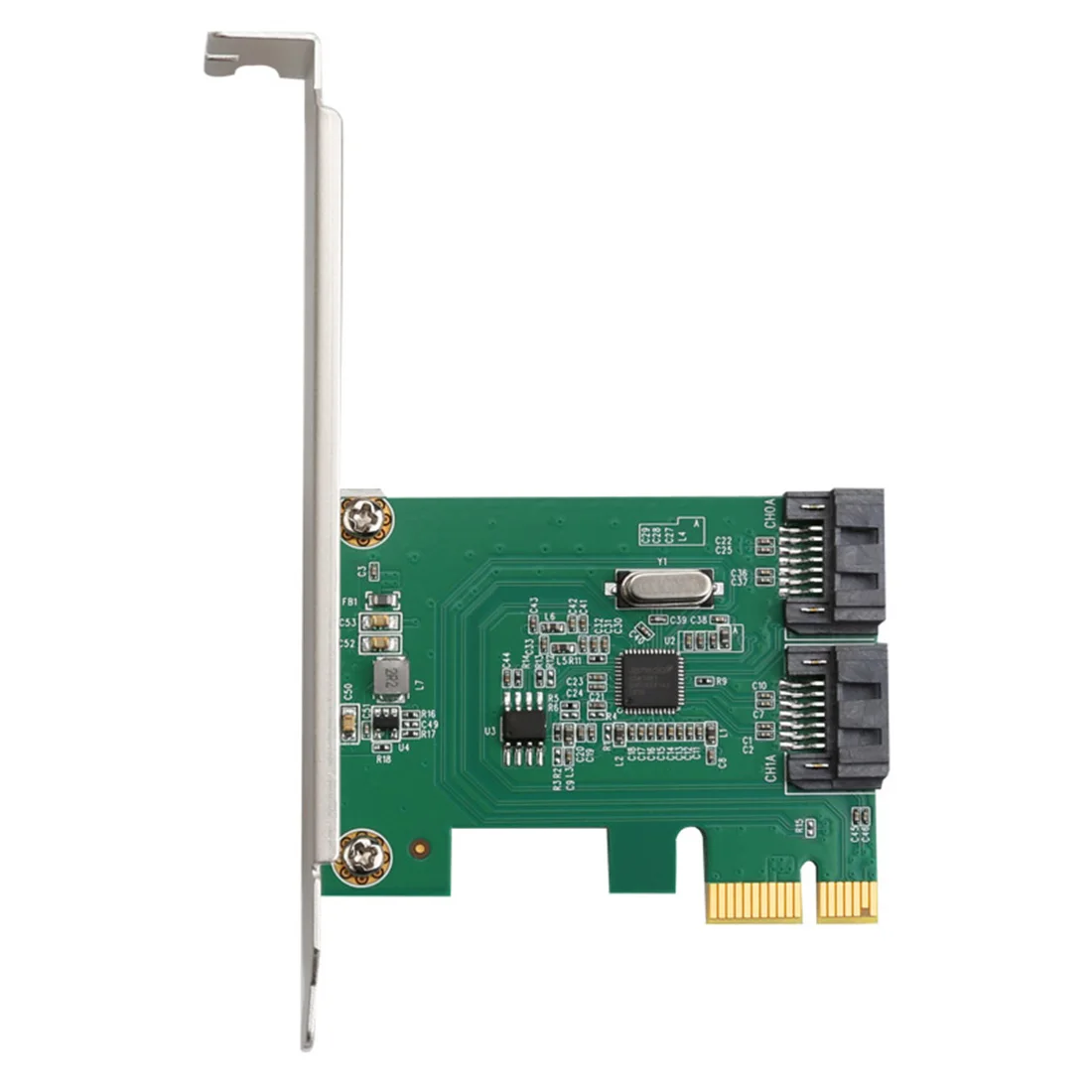 DIEWU PCIE to Dual SATA3.0 Expansion Card ASM1061 Chip SATA III to PCI-E 2.0 X1 Adapter SATA3 Plug and Play Converter Card