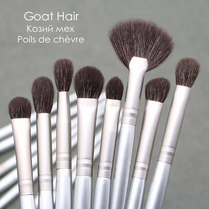 Sywinas Eyeshadow Brush set 15pcs High Quality Goat Pony Hair Smoulder Blending Shader Eye Shadow Brow Eyebrow Makeup Brushes