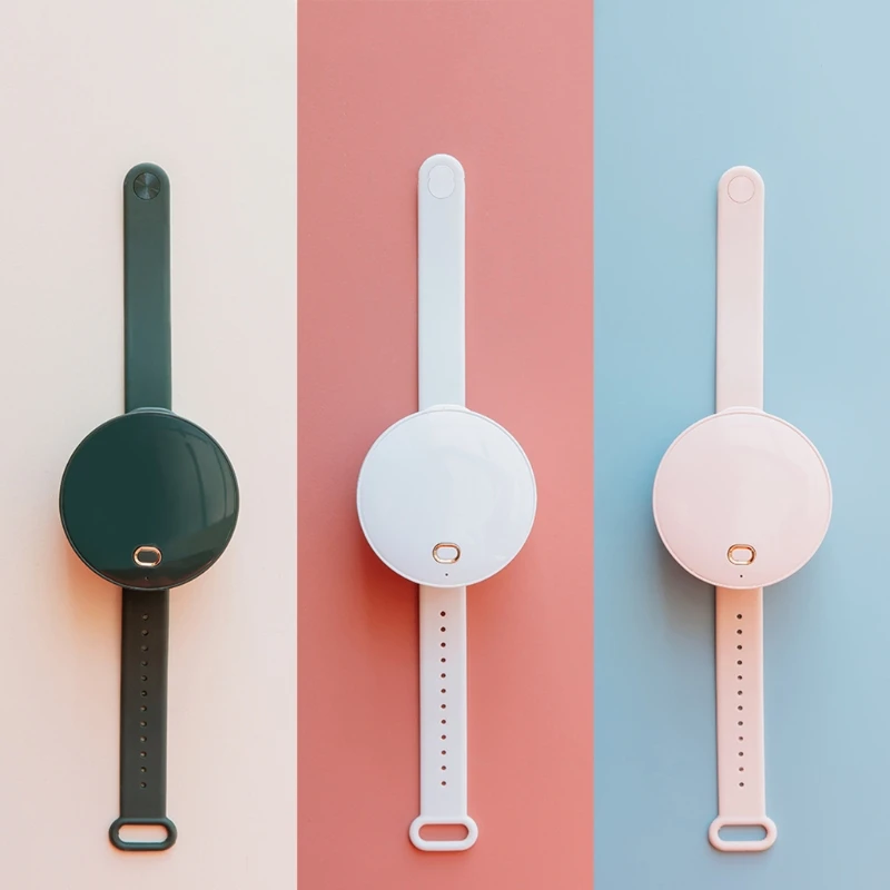 

Portable Wrist Fan Mirror Leafless USB Rechargeable 3 Speed Adjustable Air Cooler Handheld Personal Cooling for Travel Sports Of