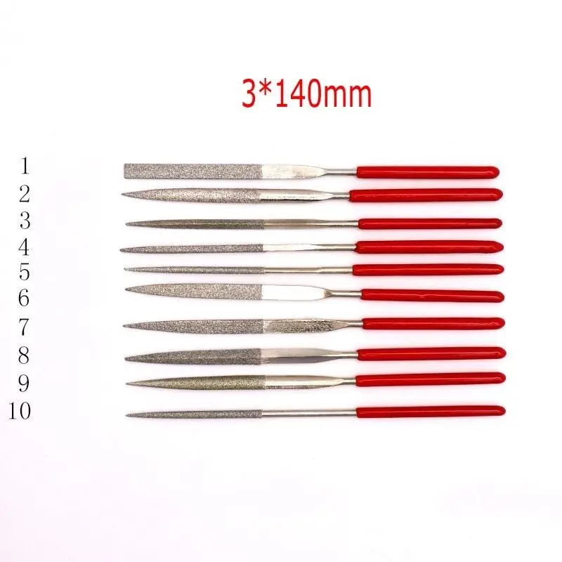 10Pcs Diamond Mini Needle File Set for Deburring Ceramic Glass Stone Wood Tool Making Precision Craft Set Carving Needles