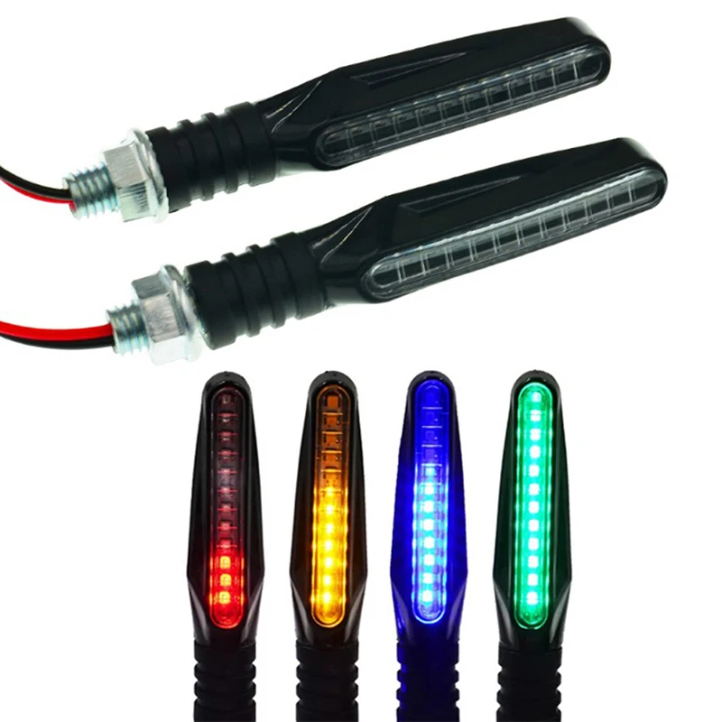 1 قطعة العالمي 12V led للدراجات النارية بدوره اشارات المؤشر ضوء تتدفق المياه الوامض وامض مؤشر