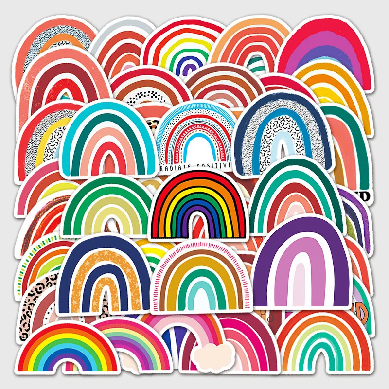 50PCS Rainbow Bridge Cartoon Stickers for Girl Children Toys on The Laptop Fridge Phone Skateboard Suitcase Decals Sticke