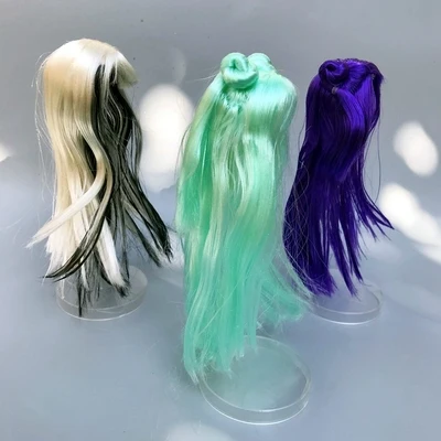 Wig For Doll Toy Head Princess Doll Head Candy Color DIY Toy Wig Children Birthday Gift Black Purple Pink Green Gold 1/6 1/4 Wig