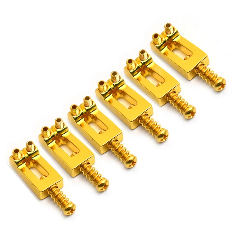 6pcs/set Concaved Type Electric Guitar Tremolo Bridge String Saddles 20.5*10.5mm Chrome/Gold