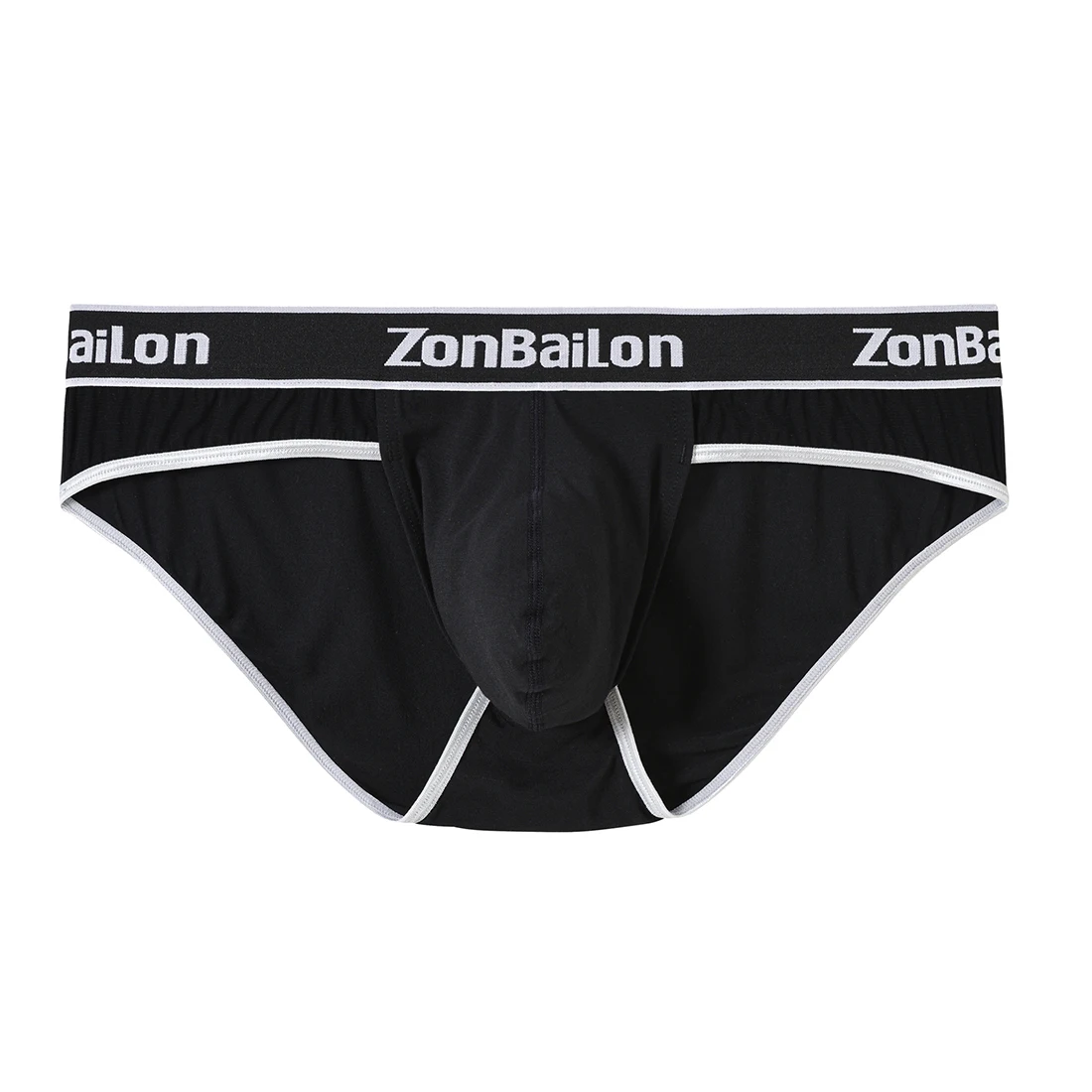 Zonbailon – sous-vêtements Sexy pour hommes, culotte de Bikini, court, noir, culotte Design u-cover