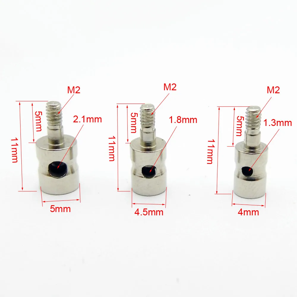 Varilla de empuje de enlace de extremo de amarre, tapón de punto, adaptador de brazo Servo para Avión RC, avión KT, barco, 2,0mm, 1,8mm, 1,3mm, 10