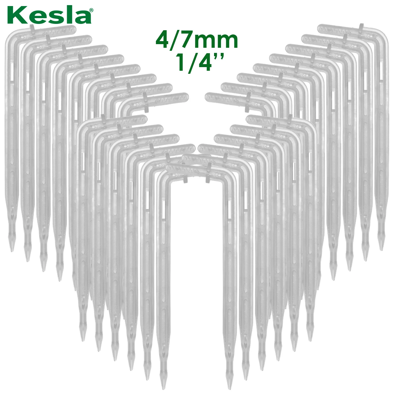 

KESLA 50X Transparent Bend Arrow 1/4'' 4/7mm Hose Dripper Drip Emitter Water Saving Sprinkler Garden Micro Irrigation Greenhouse