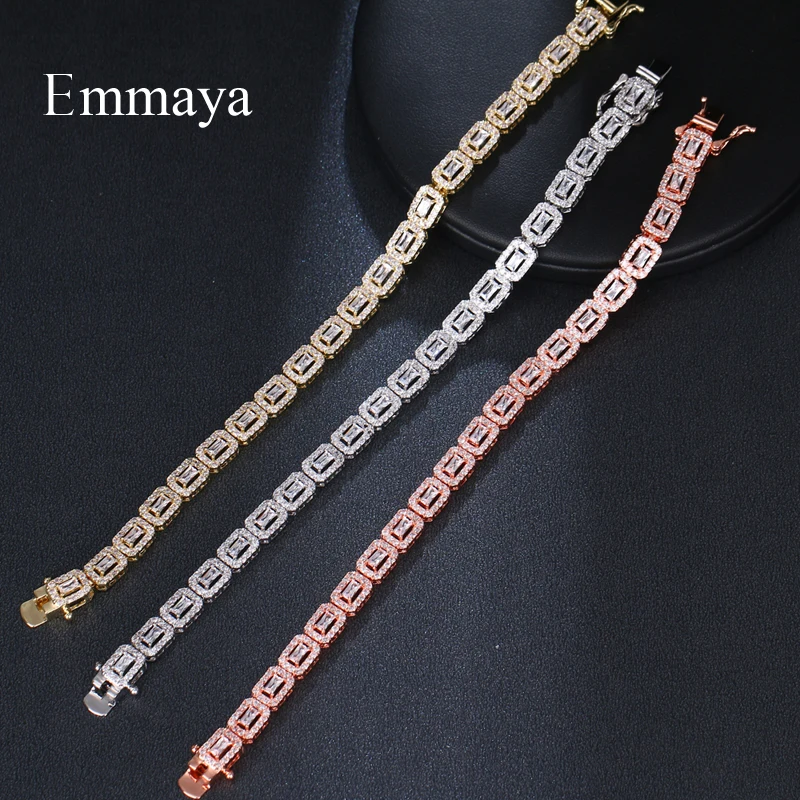 EMMAYA Basic Style Rectangle Appearance Three Color Choice For Women Zircon Attractive Bracelet In Fashion Party Elegant Jewelry