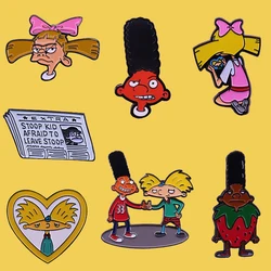 Funny Classic Cartoon Anime Helga Pataki Enamel Brooch Pin Lapel Metal Pins Brooches Badges Exquisite Jewelry Accessories