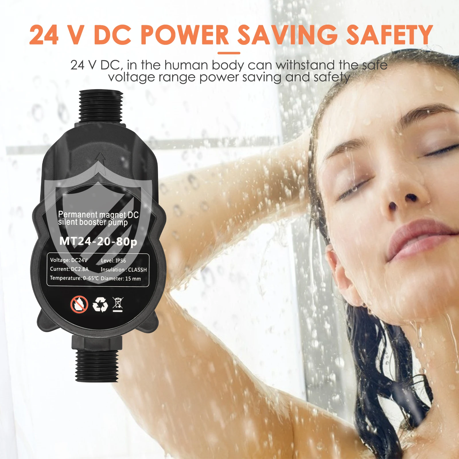 ウォーターブースターポンプ,24v,80w,家庭用,低圧力,15エレベーター,ウォーターヒーター,キッチン,シャワー用