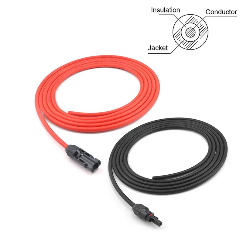 1M 2M 3M 5M 8M 10M 15M 20M Female and Male Single head solar extension wire cable PV wire 6/4/2.5 mm2 Solar PV Cable