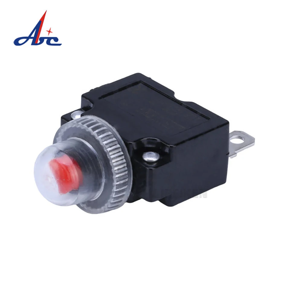 Mini Circuit Breaker 10A 15A 20A 30A 125VAC Bakelite Manual Current Thermal Overload Protector Switch with Waterproof Cap