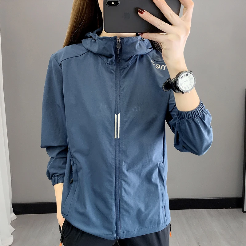 Oversize Women\'s windbreaker Breathable Sun Protection Jacket Loose Fishing Hiking Thin Coat Outdoor Sports Skin Clothing XS-4XL