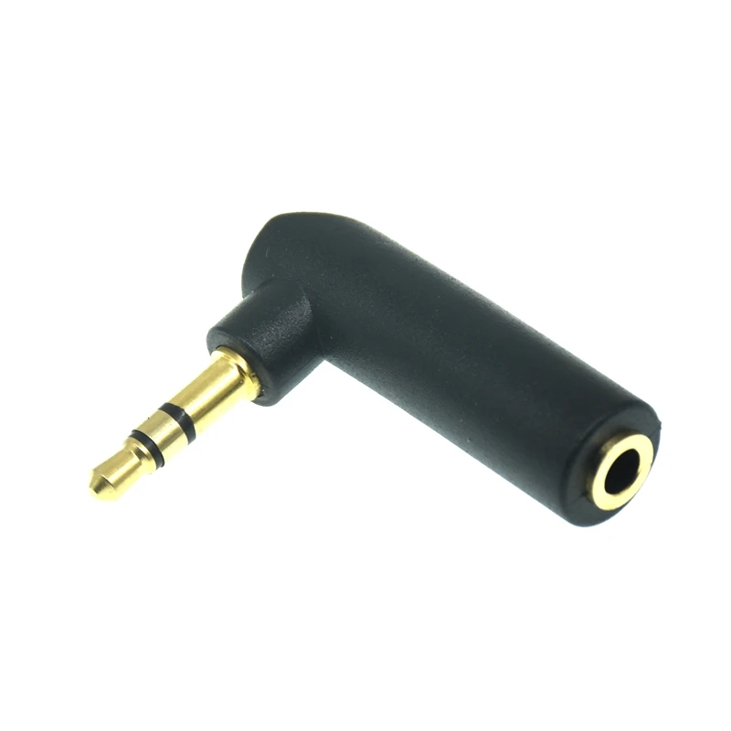 3.5mm Male to Female 90 Degree Right Angled Adapter Converter Headphone Audio Microphone Jack Stereo Plug Connector