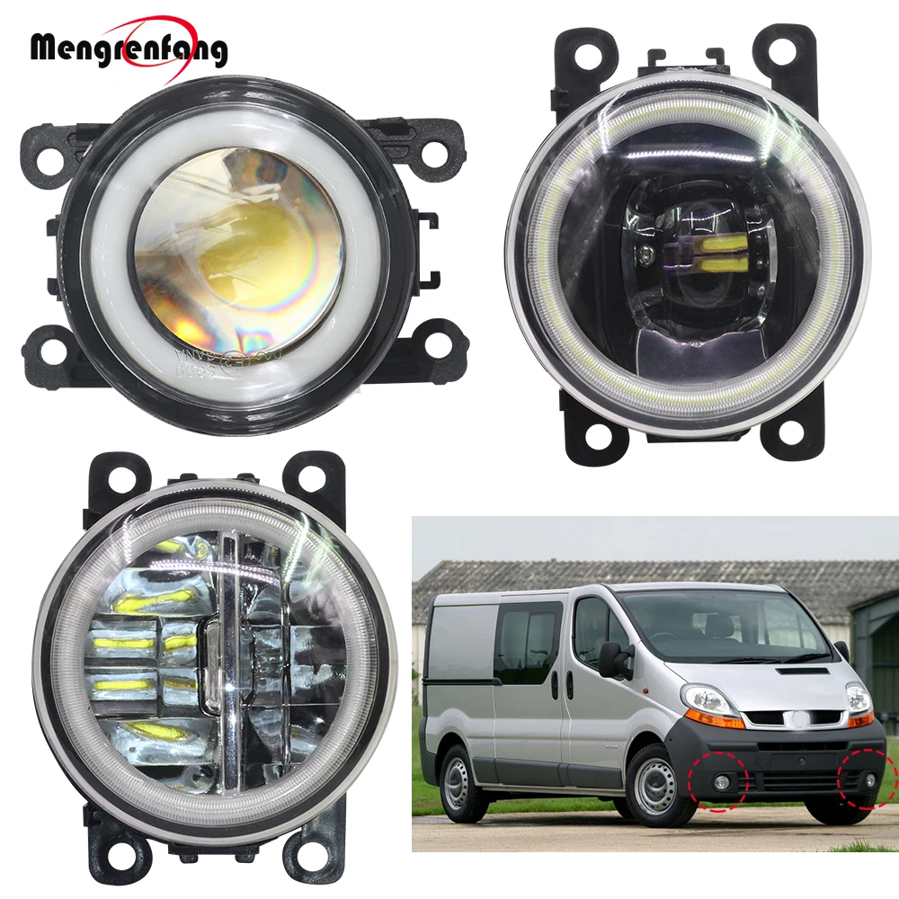 2 X Car H11 Fog Light LED Halo Ring Angel Eye DRL 4000LM 12V For Renault Trafic 2.5L L4 Diesel Turbocharged 2003 2004 2005 2006