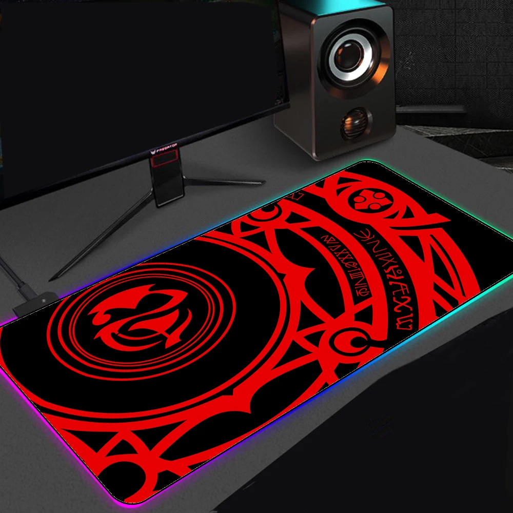 Mouse Mat Highschool Dxd Rias Gremory Led Mousepad Anime RGB Gaming Mouse Pad Desk Mat Sexy Girl Anime Rug Desk Pad Pink
