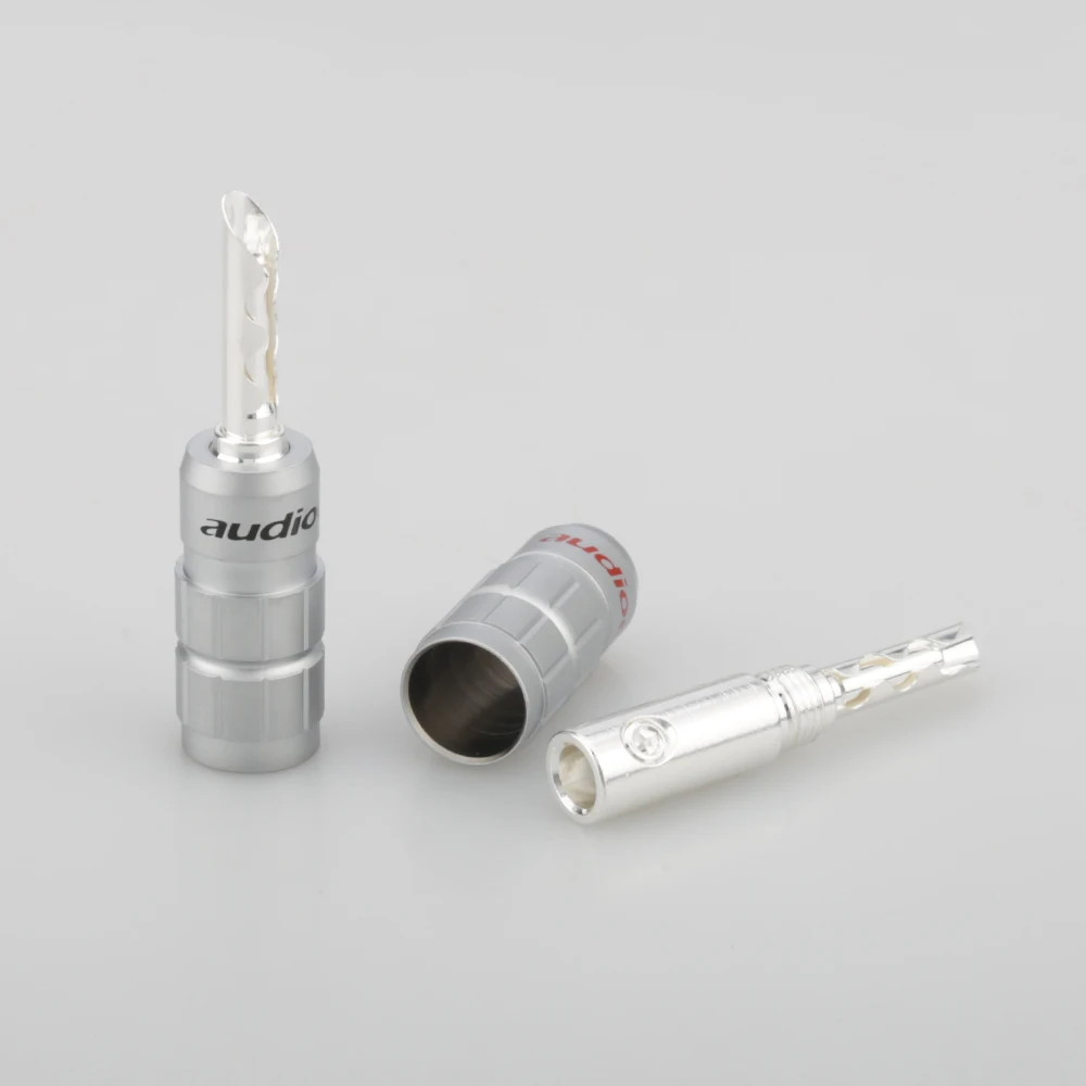 Аудиоколонка с покрытием из чистого серебра 638S, разъем типа «банан» BFA, разъем типа «банан» для акустического кабеля, Hi-Fi усилитель, терминалы