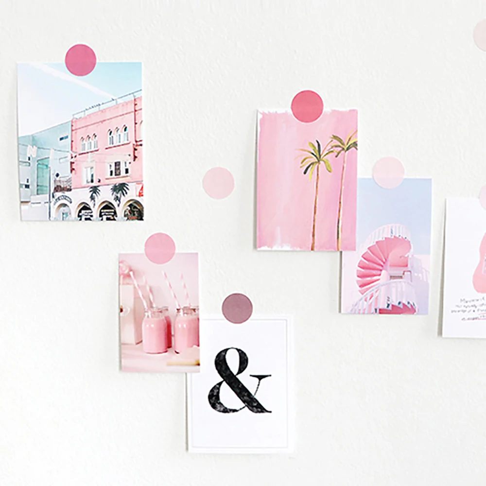 4 Sheets Solid Color Dots Label Stickers Decorative Stickers DIY Scrapbooking Student Stationery