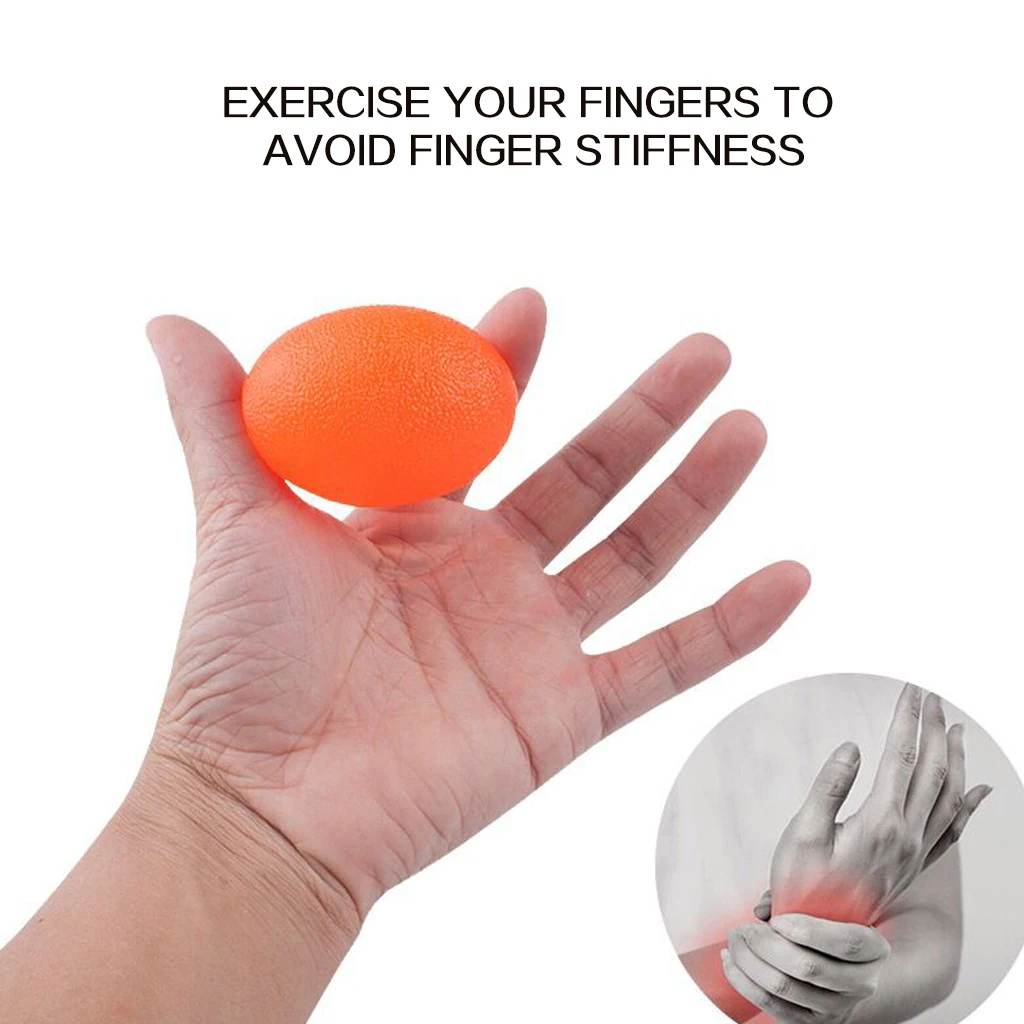 Silica Gel Hand Grip Ball Egg Men Women Gym Fitness Finger Heavy Exerciser Strength Muscle Recovery Gripper Trainer