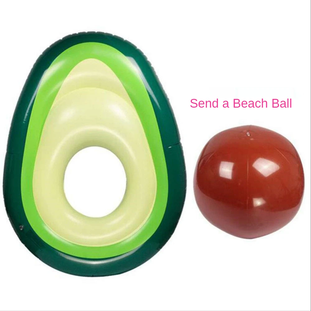 

Adult Inflatable Avocado Swimming Ring Free Beach Ball Pineapple Floating Bed Water Floating Row Pvc Thick Fruit Style