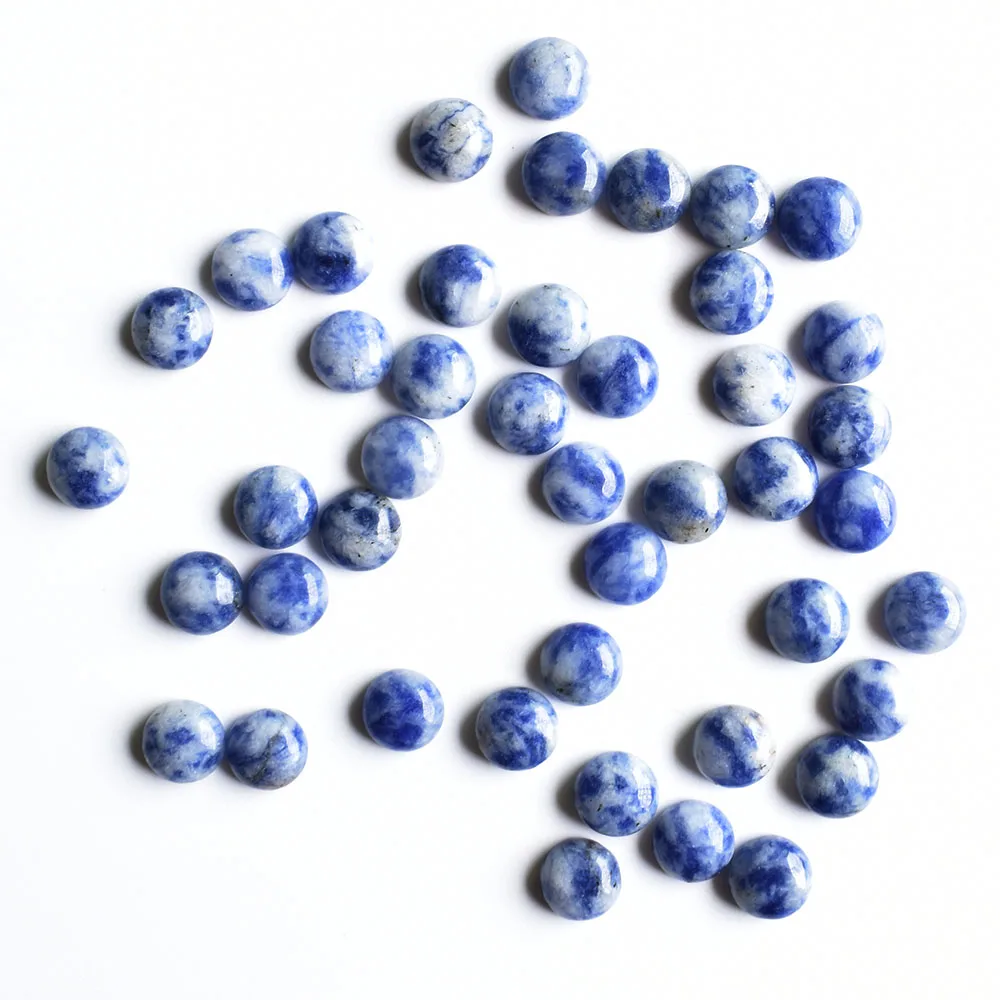 

2020 fashion hot selling Natural Sodalite stone round cab cabochon beads for jewelry Accessories 8mm wholesale 50pcs/lot free