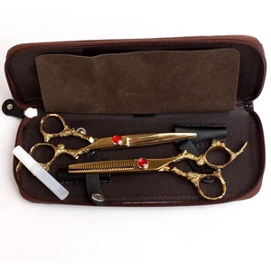 Kasho مقص قص الشعر ، اكسسوارات تصفيف الشعر الاحترافية Titan ، صالون حلاقة ، 6 3 مبيعات رئيسية مصغرة سافيرو كروس - No2