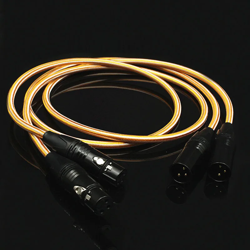 Colleimage Silver-plated Hifi 2 XLR Cable Hi-end XLR Male to XLR Female Cable With Gold-plated XLR Connector