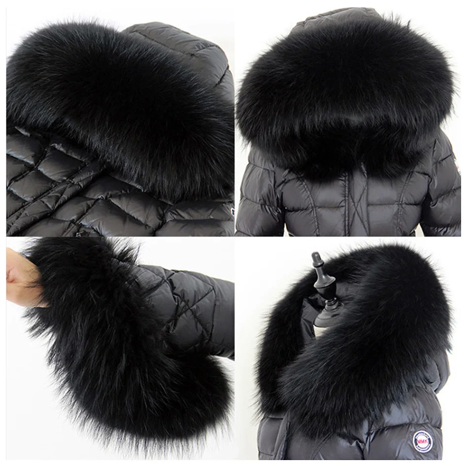 MMk2020 short ladies winter jacket star Faye Wong fashion oversized raccoon fur collar slim down jacket