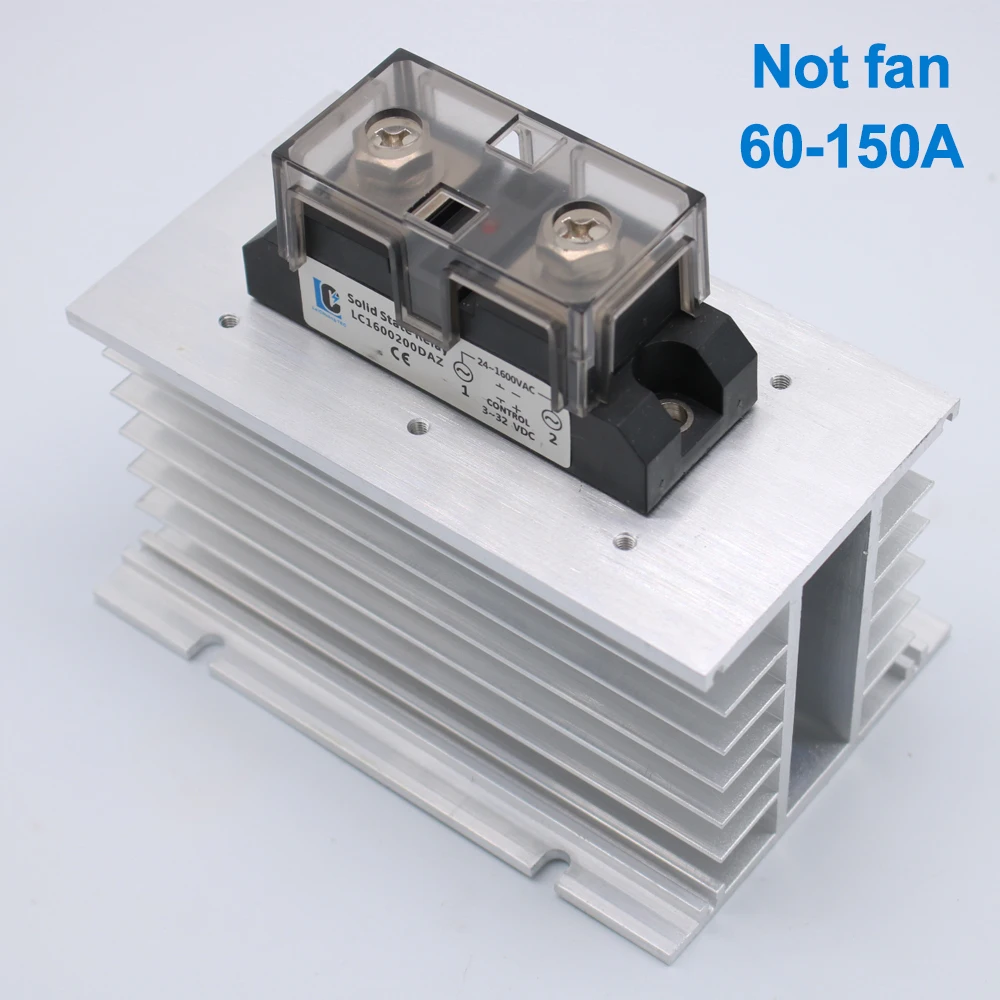 150*100*80 mm 10-120A single three phase solid state relay SSR heat sink Aluminum radiator  25A 40A 50A 60A 80A 100A