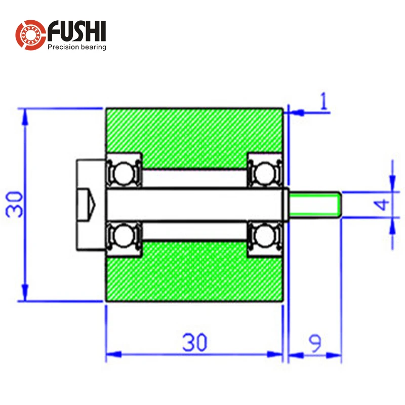 PU 635 bearing 5*30*30 mm Shaft 5mm Driven roller conveyor belt double bearing wear-resistant guide wheel for Elevators