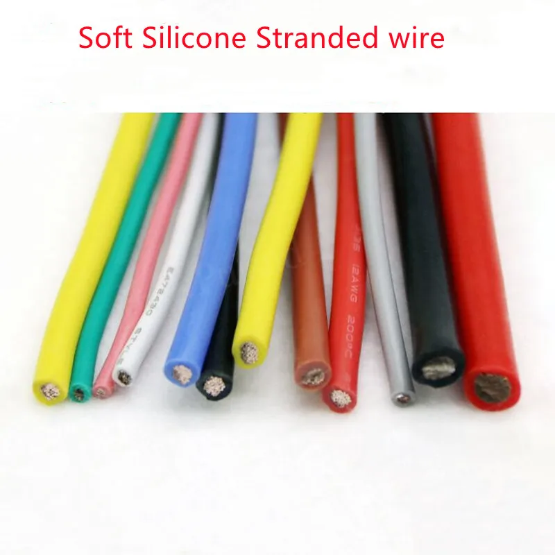 UL Extra-flexible Soft Silicone multicolor Stranded wire high temperature tinned copper Cable 14A 16 18 20 22 24 26 28 30AWG